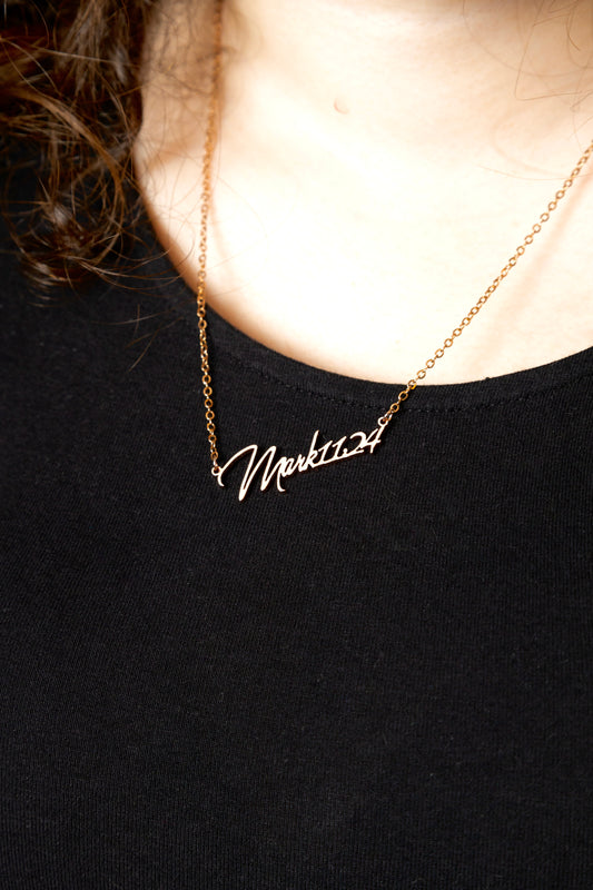 Collier verset biblique "Marc 11:24"