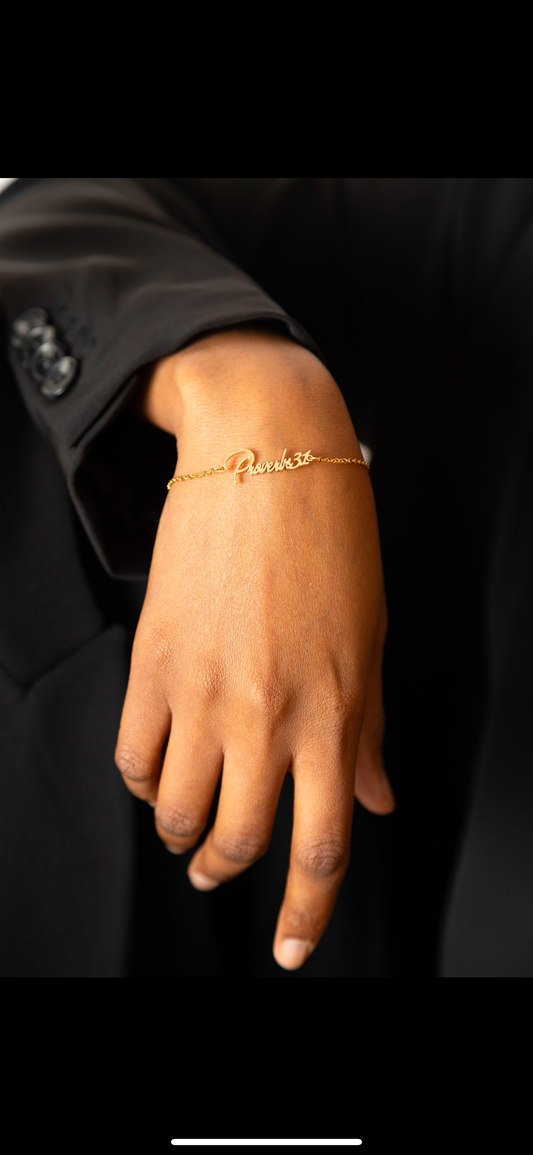Bracelet verset biblique "Proverbes 31"